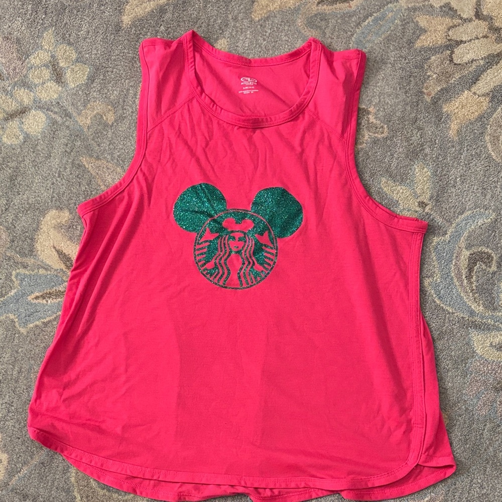 Disney and starbucks decorated Athletic Tank